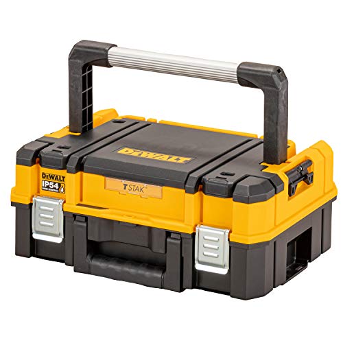 Dewalt TSTAK Werkzeugbox I, DWST83344-1 (27l Volumen, kompakte Box mit Schaumstoffeinlage, kombinierbar mit anderen TSTAK-Boxen, sichere Verwahrung von Elektrowerkzeugen und Handwerkzeugen, IP54) von Dewalt