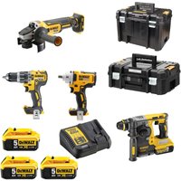 Dewalt - Kombopack DCK428P3T: 4 Geräte, 3 Akkus 18 Volt/5 Ah, Lader und 2 tstak von Dewalt