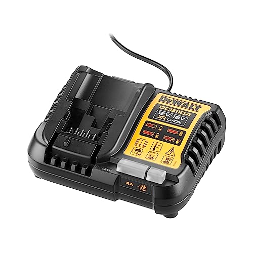 Dewalt System-Schnelladegerät DCB1104 (4 A Ladestrom, lädt XR Schiebe-Akkus von 10,8 bis 18 Volt sowie XR Flexvolt Akkus, mit LED-Anzeige, für Wandmontage geeignet) von DEWALT