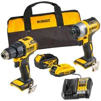 Dewalt - Kit 2 Werkzeuge Bohrschrauber DCD708 + Schlagschrauber DCF787 + 2 Akkus (2Ah und 4Ah) + Ladegerät + Tasche DCK2078MDR-QW von Dewalt