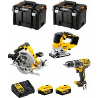 Dewalt - Kit DWK301 (DCD796 + DCS334 + DCS570 + 2 x 5,0 Ah + DCB115 + 2 x tstak vi) von Dewalt