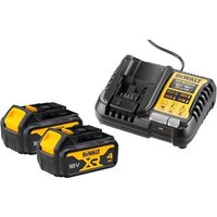 Packung mit 2 DEWALT XR 18V 4Ah Li-Ion-Akkus + Ladegerät - DCB1104M2-QW Packung mit 2 DEWALT XR 18V 4Ah Li-Ion-Akkus + Ladegerät - DCB1104M2-QW von Dewalt