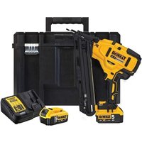 Dewalt - DCN650P2 Akku Nagler Stiftnagler bürstenlos 15 Gauge 32-63mm 18V 2x 5Ah Koffer tstak von Dewalt