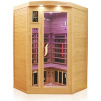 Dewello Infrarotkabine Infrarotsauna LAKEFIELD PRO Hemlock/ Zeder Duo Strahler 120cm x 120cm x 190cm von Dewello