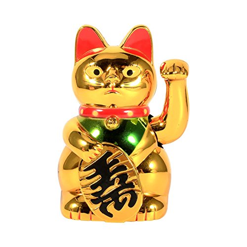 DEWIN Chinesische Dekoration Katze, Große Gold Waving Hand Paw Up Wohlstand Einladende Katze Gutes Glück Feng Shui Dekoration,für Jeden Feiertag Oder Anlass Symbol des Glücks von DEWIN