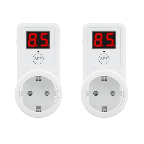 2 Pcs Countdown Timer Zeitschaltuhr Steckdose Zeitschaltuhr digital Timer Countdown Zeitschaltuhren Timer Steckdose 10 Min-9 Std 50 Min. Timer Countdown Steckdose 230V (AL09G-2D) von DewinLVD
