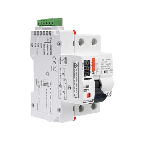40A FI Schutzschalter Automatische wiedereinschaltung RCCB Typ A Intelligente Sicherungsautomat mit Digitalanzeige 230V 2P Automatische Wiedereinschaltung im Auto-Modus verfügbar. von DewinLVD