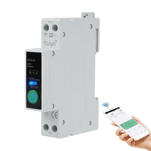 40A tuya Sicherungsautomat wlan Smart meter circuit breaker Wlan leitungsschutzschalter schalter zeitschaltuhr 90-240V AC 1P+N Fernschalter mit Über-Unterspannungs und Überstromschutz etc. von DewinLVD