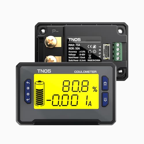 50A Batteriewächter 12V 24V 36V 48V 72V Batteriemonitor 8-80V Battery guard Echtzeitanzeige von 8 Batterieparametern Niederspannung kann eingestellt werden alarm, für Mehrere Akkupacks(TN05) von DewinLVD