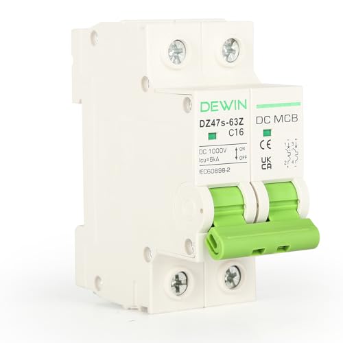 DewinLVD DC Leitungsschutzschalter, Kleiner Photovoltaik-Schutzschalter Trennschalter Sicherungsautomat DC1000V 16A Graugrün von DewinLVD