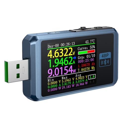 DewinLVD FNB48P USB Tester Messgerät, Type-C USB Tester Strommesser Voltmeter Schnellladeerkennung Trigger Digital Voltmeter 0-6.5A 3.8-24V DewinLVD FNB48P USB Tester Messgerät, Type-C USB Tester Strommesser Voltmeter Schnellladeerkennung Trigger Digital Voltmeter 0-6.5A 3.8-24V von DewinLVD