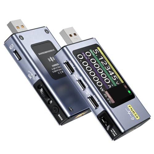 DewinLVD FNB58 USB Tester, USB Strommessgerät mit IPS-Display für USB-Schnittstelle Messgerät Typ-C USB digital tester 4-28V 0-7A von DewinLVD