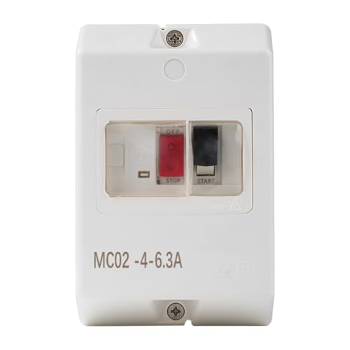 DewinLVD Motorschutzschalter,380V Wasserdichter Motorschutzschalter, ABS Elektrischer Wasserdichter Schutzschalter für Stromkreisschutz MC02 4-6.3A von DewinLVD
