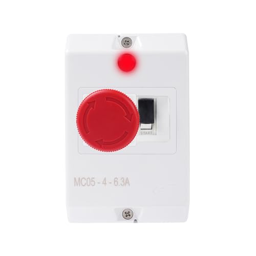 DewinLVD Motorschutzschalter, Sicherungsautomatmit Notstopp-Taste + LED Anzeigelampen Schutzschalter Wasserdicht IP55 MC05 4-6,3A 690VAC DewinLVD Motorschutzschalter, Sicherungsautomatmit Notstopp-Taste + LED Anzeigelampen Schutzschalter Wasserdicht IP55 MC05 4-6,3A 690VAC von DewinLVD