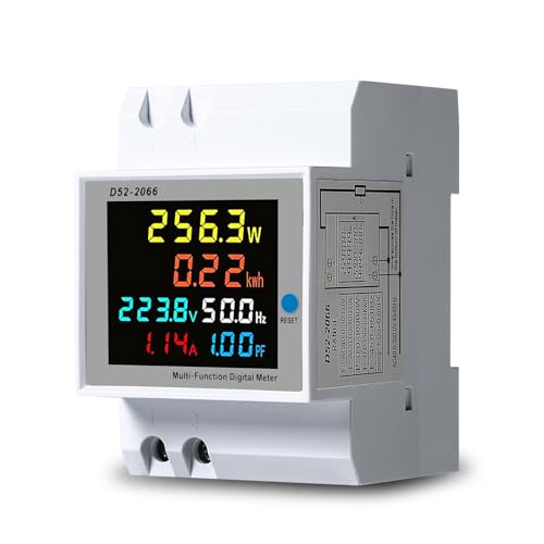 DewinLVD Stromzähler,100A Einphasiger Zähler 6 in 1 intelligenter Zähler Schiene Typ 220V Spannung Strom Leistung Frequenz Faktor Zähler AC40-300V eingebaut CT DewinLVD Stromzähler,100A Einphasiger Zähler 6 in 1 intelligenter Zähler Schiene Typ 220V Spannung Strom Leistung Frequenz Faktor Zähler AC40-300V eingebaut CT von DewinLVD