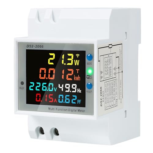 DewinLVD Stromzähler Hutschiene 6 in 1, Digitaler Energiezähler 1 Phasen 2 Leiter mit LCD-Display Digitaler Stromzähler für DIN Hutschiene Eingebauter CT Wechselstromzähler AC40-300V 100A DewinLVD Stromzähler Hutschiene 6 in 1, Digitaler Energiezähler 1 Phasen 2 Leiter mit LCD-Display Digitaler Stromzähler für DIN Hutschiene Eingebauter CT Wechselstromzähler AC40-300V 100A von DewinLVD