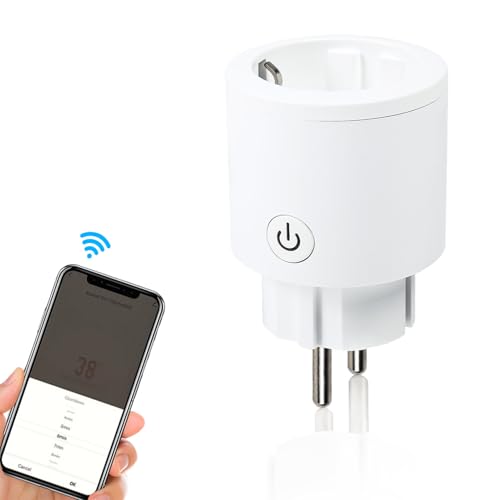 DewinLVD WLAN Smart Steckdose, Zeitschaltuhr Steckdose Kompatibel mit Alexa und Google Home Zwischenstecker Smart Life APP Fernsteuerung AC220V 16A 3680W von DewinLVD