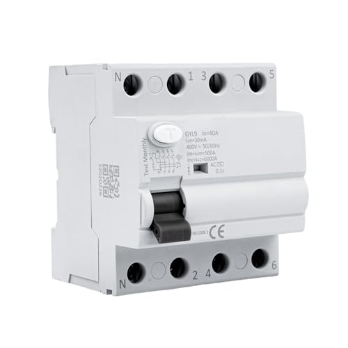 FI Schutzschalter 40a 30ma 4 polig Type A Fehlerstromschutzschalter RCCB Leitungsschutzschalter AC 400V FI LS Schalter 4P 40A Schutzschalter, GYL9-4P-40A-0.03A. FI Schutzschalter 40a 30ma 4 polig Type A Fehlerstromschutzschalter RCCB Leitungsschutzschalter AC 400V FI LS Schalter 4P 40A Schutzschalter, GYL9-4P-40A-0.03A. von DewinLVD