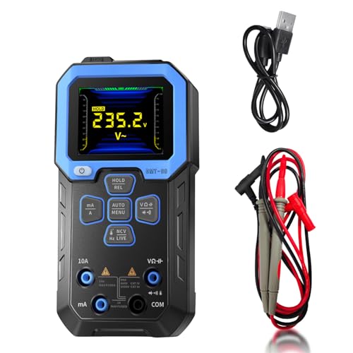 DewinLVD Digital Multimeter, Multifunktionales Multimeter Intelligentes Voltmeter 10000 Zähler Automatische Diagnose Spannungsprüfer Misst AC/DC Voltage Widerstand（DMT-99） von DewinLVD