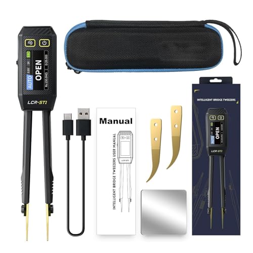 LCR Meter Tester Smart Bridge Tweezer Kit LCR digital brücke tester Digital bridge Messgerät LCR Messgerät Widerstand Induktivität Kapazität Bauteilprüfung (LCR-ST1 Tweezer Bridge) von DewinLVD