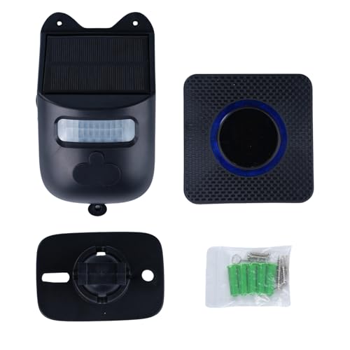 Solar Alarmanlage Haus Bewegungsmelder aussen Türalarm Bewegungsmelder Alarm Alarmanlage bewegungsmelder mit Blauer LED-Digitalanzeige, 3 einstellbare Empfindlichkeit (1 Detektor+1 Empfänger) von DewinLVD