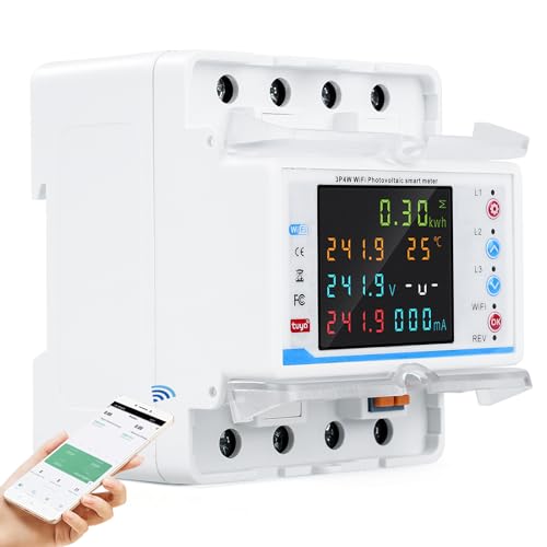 Stromzähler 3 phasen 100A 380V AC Drehstromzähler Smart meter wlan Zweirichtungszähler Mit Zeitsteuerung/Unterspannung/Überstrom/dreiphasige Unsymmetrie/Phasenverlust/Überstromverzögerungsschutz. von DewinLVD