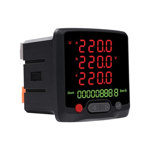Stromzähler 3 phasen Drehstromzähler AC 0-500V 0-5A LCD-Digitalanzeige kann die Spannung Strom 8 Arten von Werten zu messen, Einstellung von spannung Alarm, RS485 serielle (96 * 96mm) von DewinLVD