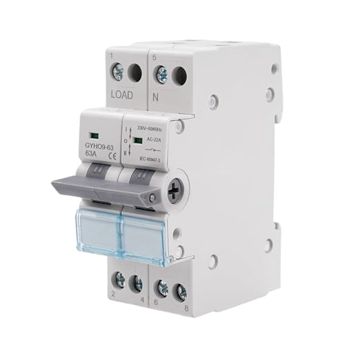 Umschalter 2P 63A Lasttrennschalter Dual Power Manual Transfer Isolating Switch AC 230V Manueller Übertragungsschalter mit doppelter Leistung mit Leistungsanzeige DIN-Schiene Montage. Umschalter 2P 63A Lasttrennschalter Dual Power Manual Transfer Isolating Switch AC 230V Manueller Übertragungsschalter mit doppelter Leistung mit Leistungsanzeige DIN-Schiene Montage. von DewinLVD