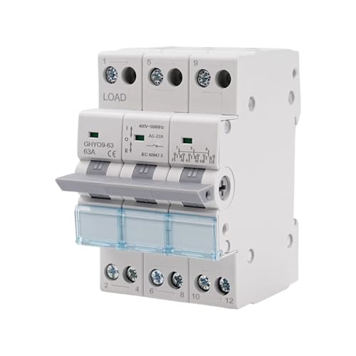Umschalter 3P 63A Lasttrennschalter Dual Power Manual Transfer Isolating Switch AC 400V Manueller Übertragungsschalter mit doppelter Leistung mit Leistungsanzeige DIN-Schiene Montage. Umschalter 3P 63A Lasttrennschalter Dual Power Manual Transfer Isolating Switch AC 400V Manueller Übertragungsschalter mit doppelter Leistung mit Leistungsanzeige DIN-Schiene Montage. von DewinLVD