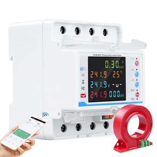 wlan Stromzähler 3 phasen 100A 380V AC Drehstromzähler Smart meter Zweirichtungszähler Mit Zeitsteuerung/Unterspannung/Überstrom/dreiphasige Unsymmetrie/Phasenverlust Schutz mit Stromwandler von DewinLVD