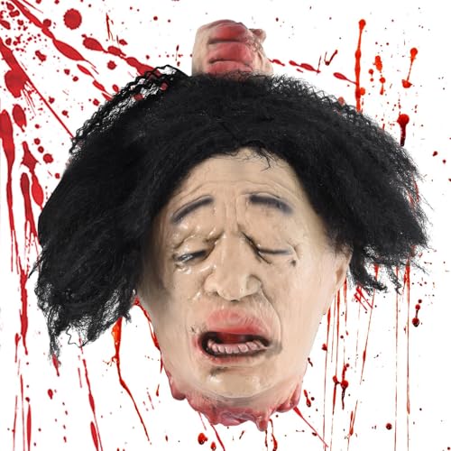 Dewireaey Gruselige Halloween-Köpfe | Abgetrennter Leichenkopf Deko - wasserdichte Gruseldekoration Für Garten Innen Außen Wohnzimmer Schlafzimmer Terrasse von Dewireaey