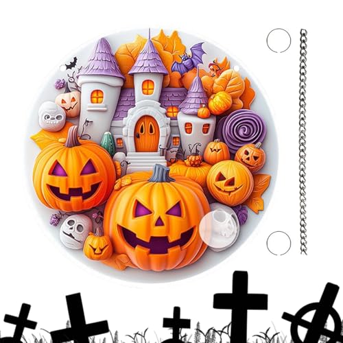 Dewireaey Halloween Türschild | Rundes Acrylschilder Halloween | Gruseliges Ornament Gothic Deko Objekt Für Innen Schlafzimmer Fenster Dewireaey Halloween Türschild | Rundes Acrylschilder Halloween | Gruseliges Ornament Gothic Deko Objekt Für Innen Schlafzimmer Fenster von Dewireaey