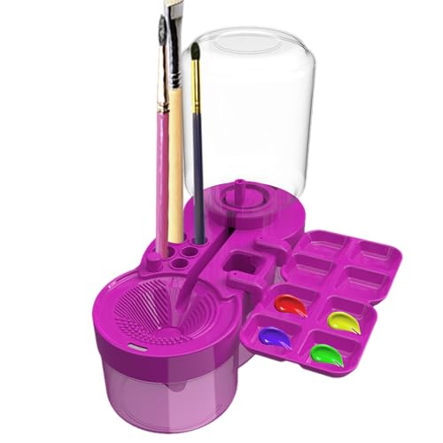 Dewireaey Pinselreiniger, Aquarellpinsel Reiniger Spüler Mit Farbwanne, Malzubehör Wasserkreislauf Für Reise Unterricht Kunstklasse Studio Basteln Zuhause Lehrer Hobbykünstler von Dewireaey