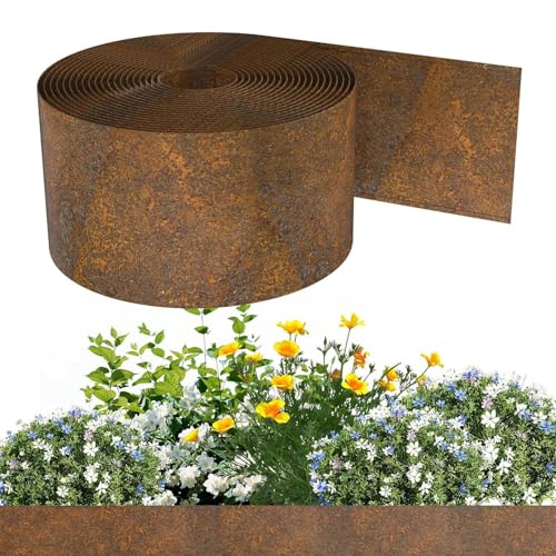 Dewireaey Rasenkante,Wege Einfassung | 10 Meter Metall Grenze Für Gartenbeete Und Rasenkanten von Dewireaey