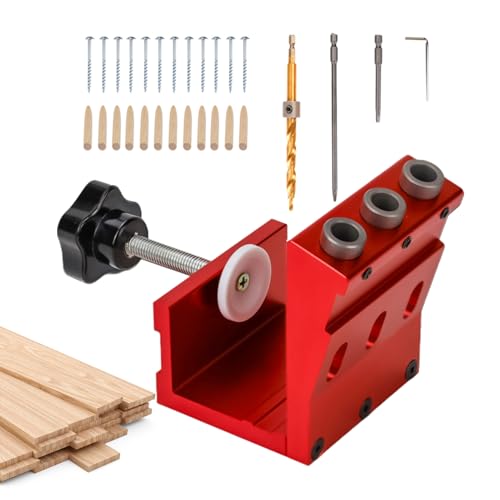 Dewireaey Taschenloch-Bohrschablone Set | Pocket Drill Hole System - Adjustable With Step Bit Carpentry Locator Woodworking Tools For Tight Spaces Furniture Projects Workshop Home Improvement Cabinet von Dewireaey