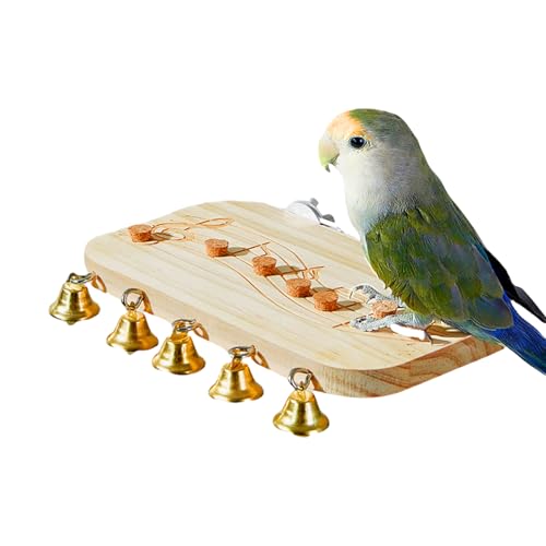 Dewireaey Vogel Sitzstangen Für Käfig - Holz Sitzstangen Schaukel Spielzeug Für Papageien,Spielplatz Für Finken Nymphensittiche Chinchillas Unzertrennliche Kleintiere Innenbereich Balkon Garten von Dewireaey