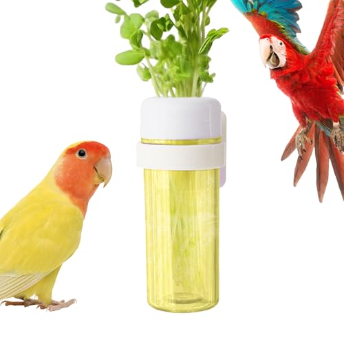Dewireaey Vogelkäfig-Futterhalter für | Futterspender Mit Wasserspeicher-Design Für Papageien | Grünfutter Frischhalten Vogelfutterbehälter Für Wellensittiche Unzertrennliche Nymphensittiche von Dewireaey
