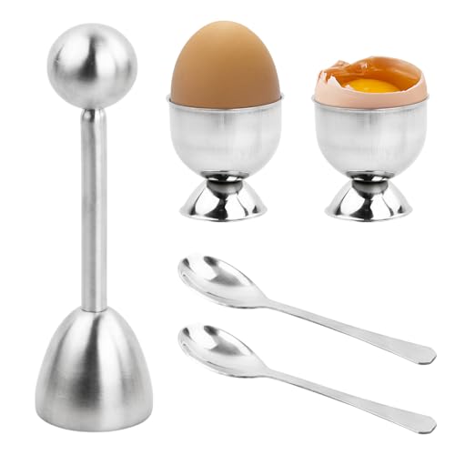 Dewocke Eierköpfer Set, 5 Pcs Eierschneider Set Edelstahl Eieröffner mit 1 x Eierköpfer, 2 x Eierbecher, 2 x Löffel, Cutter Shell Separator Entferner, Edelstahl Küchenwerkzeug Dewocke Eierköpfer Set, 5 Pcs Eierschneider Set Edelstahl Eieröffner mit 1 x Eierköpfer, 2 x Eierbecher, 2 x Löffel, Cutter Shell Separator Entferner, Edelstahl Küchenwerkzeug von Dewocke