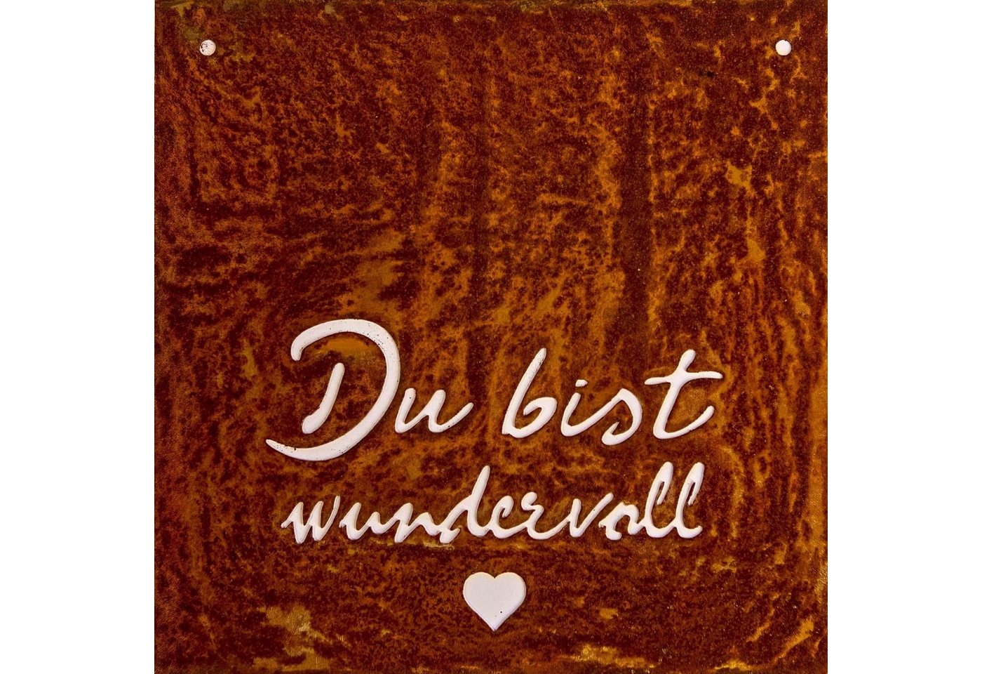 Dewoga Edelrost-Metalldesign Metallschild Schild Du bist wundervoll" in Edelrost, (1, Spruchtafel)" von Dewoga Edelrost-Metalldesign