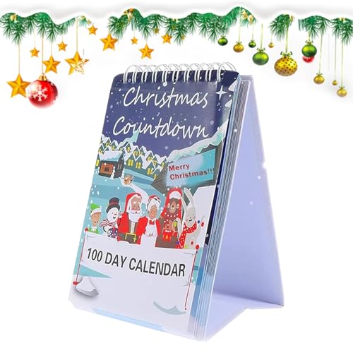 100 Tage-Weihnachts-Countdown-Kalender 2025, Weihnachts-Countdown Abreißkalender 2025, Weihnachts-Countdown-Adventskalender für Home office, Weihnachts-Countdown-Geschenk (1 Stück) von Dewppxi