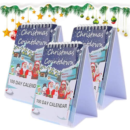 100 Tage-Weihnachts-Countdown-Kalender 2025, Weihnachts-Countdown Abreißkalender 2025, Weihnachts-Countdown-Adventskalender für Home office, Weihnachts-Countdown-Geschenk (3 Stück) von Dewppxi