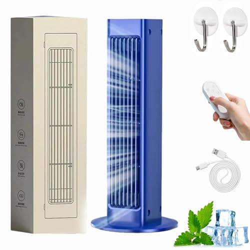 Breezamax, Breeze Max Air Cooler, Qinux Brizaac Klimaanlage, 2025 Tragbare Klimaanlage Kühlventilator Leise, Mobile Klimageräte Kühlventilator ohne Bohren mit 3 Geschwindigkeitsstufen (Blau) von Dewppxi