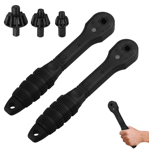 Dewppxi 3-in-1 Drill Chuck Ratchet Wrench, Verstellbarer Ratschen-Bohrfutterschlüssel, Universal Double-Ended Ratchet Drill Chuck Key, Multifunctional Interchangeable Fastening Clamping Tool (2 set) von Dewppxi