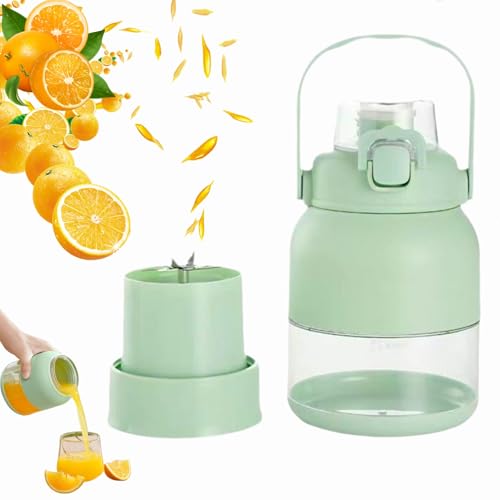 Elektrische Zitruspresse mit Strohhalm und zwei Deckeln, Fresh Juice Blender Bottle, Tragbarer Saftmixer, Reise-Entsafter, Kabelloser Mixer mit großem Fassungsvermögen (Direkte Trinkkapazität-800ML) von Dewppxi