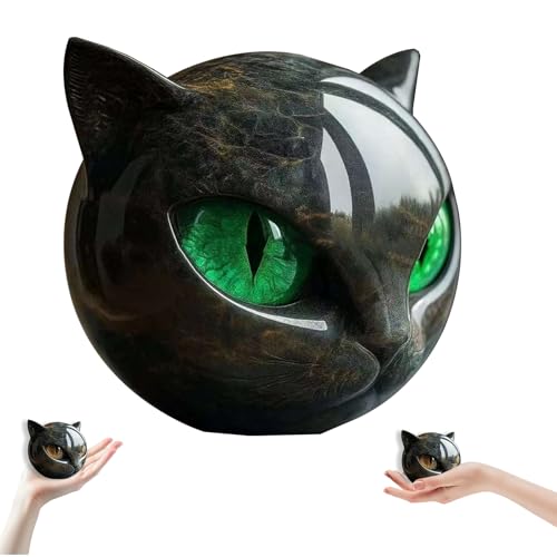 Luxury Black Cat Stone Sculpture – Elegant Home Décor & Gift-Ready Art Piece,Hand-Carved Crystals and Healing Stones Cat Statue, Cute Desktop-Ornamente Sculpture Gifts for Cat Lovers Women (B) von Dewppxi