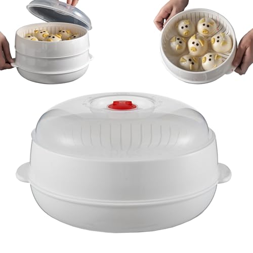 Mikrowellen Dampfgarer, Multifunktion Dampfgarer Mikrowelle Gemüsedämpfer mit Abdeckung, Hochwertiges Dampfgaren Im Korb (1 Schicht) von Dewppxi