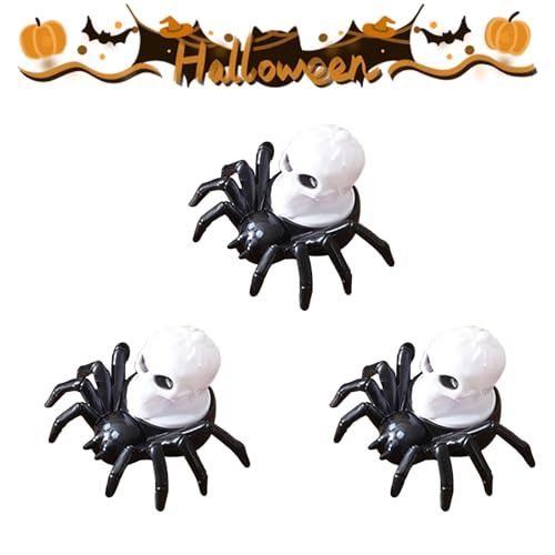 Neuartige Led Flammenlose Spinne Kerzen, Halloween Spinne Kerzenlicht, Spinne Augäpfel Nachtlicht für Indoor Outdoor Garten Party Halloween Deko Requisiten (G-3pcs) von Dewppxi