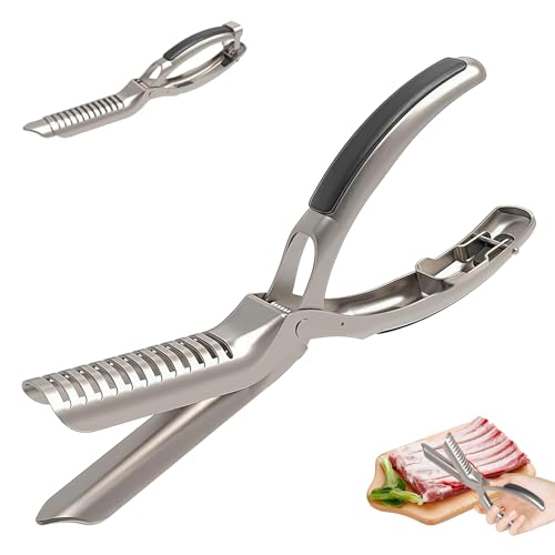 Rib Membrane Remover Stainless Steel Tool Kit, Rippenhäutchen-Entferner, BBQ Rib Skinner, The Ultimate Rib Prep Tool for BBQ Enthusiasts, for Easy Membrane Removal (1PC) von Dewppxi