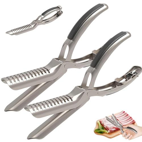 The Ultimate Rib Prep Tool for BBQ Enthusiasts, Rib Membrane Remover Tool, Stainless Steel BBQ Rib Skinner Tool for Easy Membrane Removal, Dishwasher Safe BBQ Accessories (2PCS) von Dewppxi