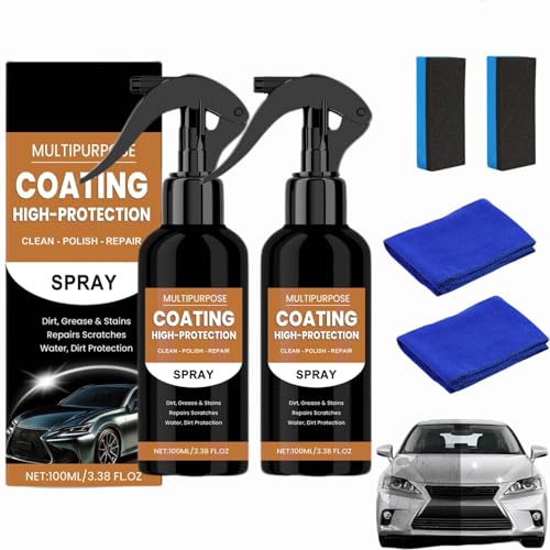 Turbo Shine Nexa, Nexa Autokratzer-Entferner, 3-in-1-Autolack-Schnellspray mit hohem Schutz, Nexa Turbo Shine Nano Spray Auto, Autolack-Schnellwachs-Polierspray gegen Kratzer (2 set) von Dewppxi